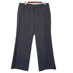 New York & Company Stretch Womens Plaid Checkered Wide Leg Dress Pants Size 16